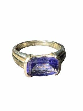 Sterling Silver Cushion Cut Purple Tanzanite ring size 9